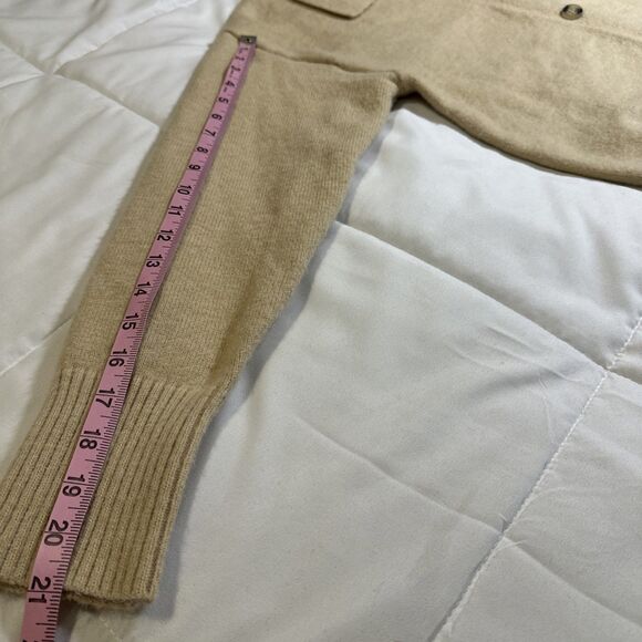 Crochetist Collared Button Up Long Sleeve Sweater Beige Tan Size L - Picture 6 of 8
